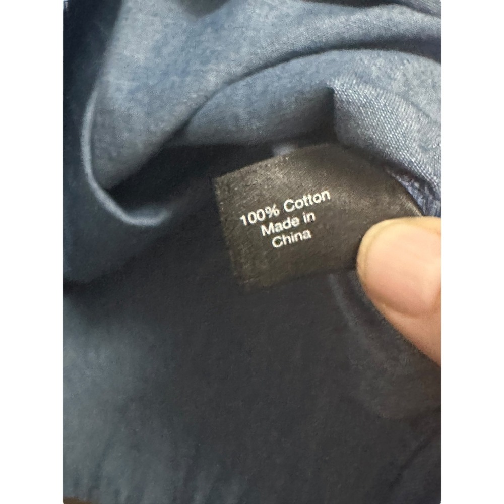 Lane Bryant Women's Denim Off Shoulder Ruffle Layered Bliuse Size 22 24 - Picture 5 of 6